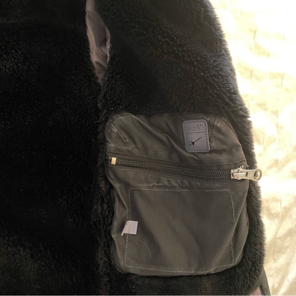 Black TNA Summit Parka Jacket with detachable faux fur trim XS - Picture 5 of 6